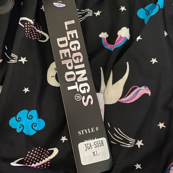 New! Unicorn Print/Black Super Soft Joggers - Picture 10 of 10